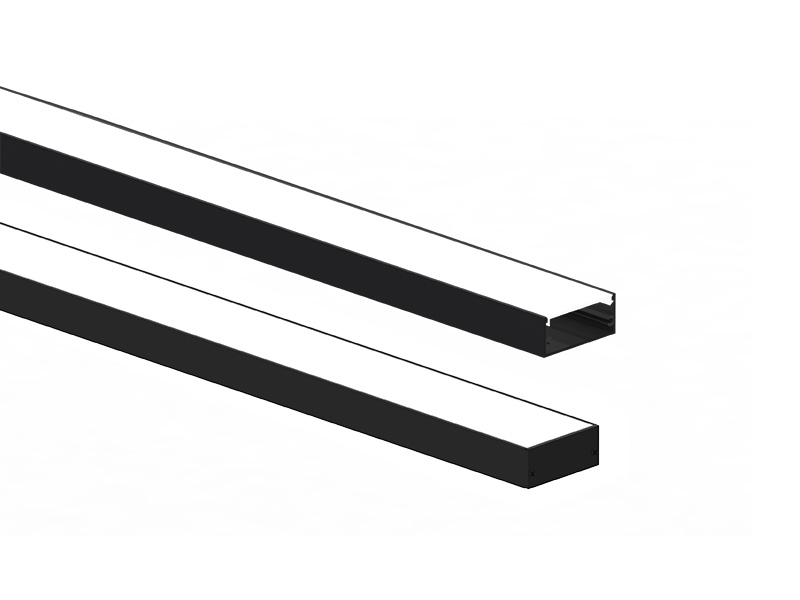 PERFIL LED TASCHIBRA ZENITH 50X21 SOBREPOR 21X50X3000mm PRETO FOSCO