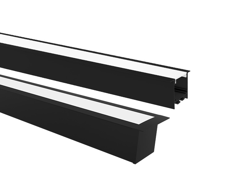PERFIL LED TASCHIBRA SPIRE 50X35 EMBUTIR 35X50X1000mm PRETO FOSCO