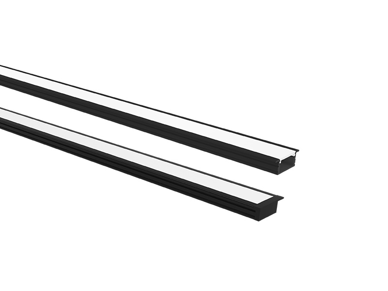 PERFIL LED TASCHIBRA VERTEX 24X9 EMBUTIR 9X24X2000mm PRETO FOSCO