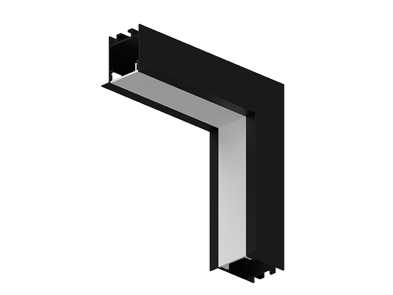 Imagem do produto EMENDA L APEX 35x28 TETO/PAREDE PRETO FOSCO na categoria PERFIL