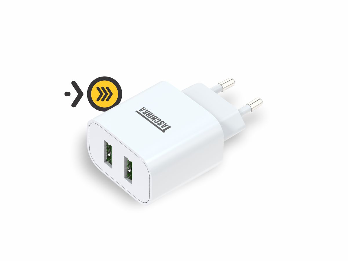 CARREGADOR FAST USB TASCHIBRA PARA ELETRONICOS C12-2A 12W AUTOVOLT