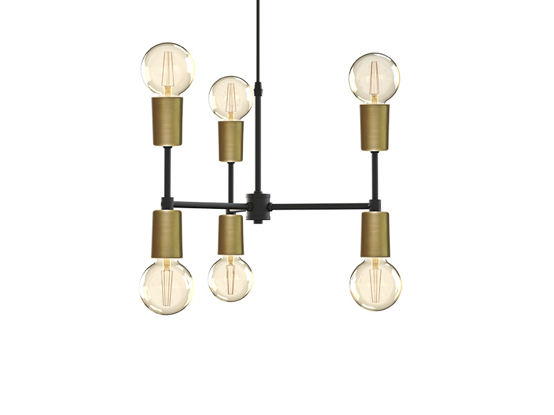 Imagem do produto PENDENTE TASCHIBRA EQUILIBRIUM 6XE27 OURO na categoria PENDENTE S/LÂMP