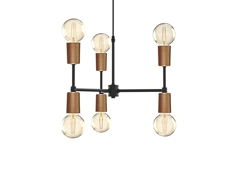 Imagem do produto PENDENTE TASCHIBRA EQUILIBRIUM 6XE27 COBRE na categoria PENDENTE S/LÂMP