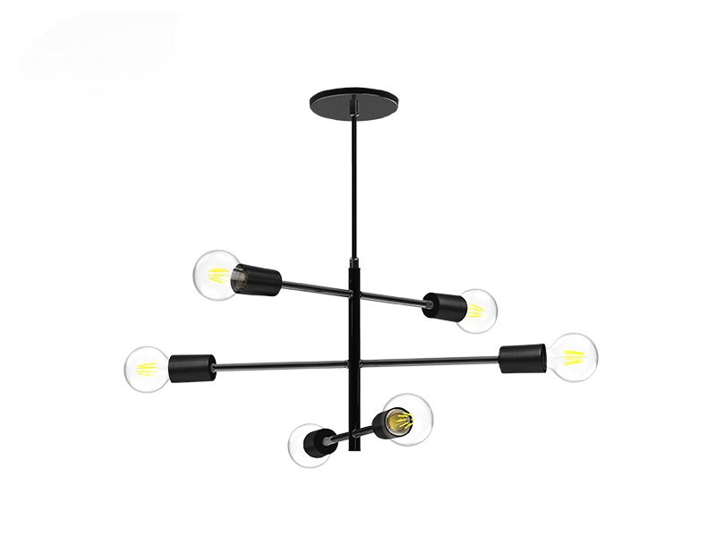 Imagem do produto PENDENTE TASCHIBRA ROUTE 6XE27 PRETO FOSCO na categoria PENDENTE S/LÂMP