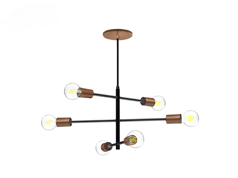 Imagem do produto PENDENTE TASCHIBRA ROUTE 6XE27 COBRE na categoria PENDENTE S/LÂMP