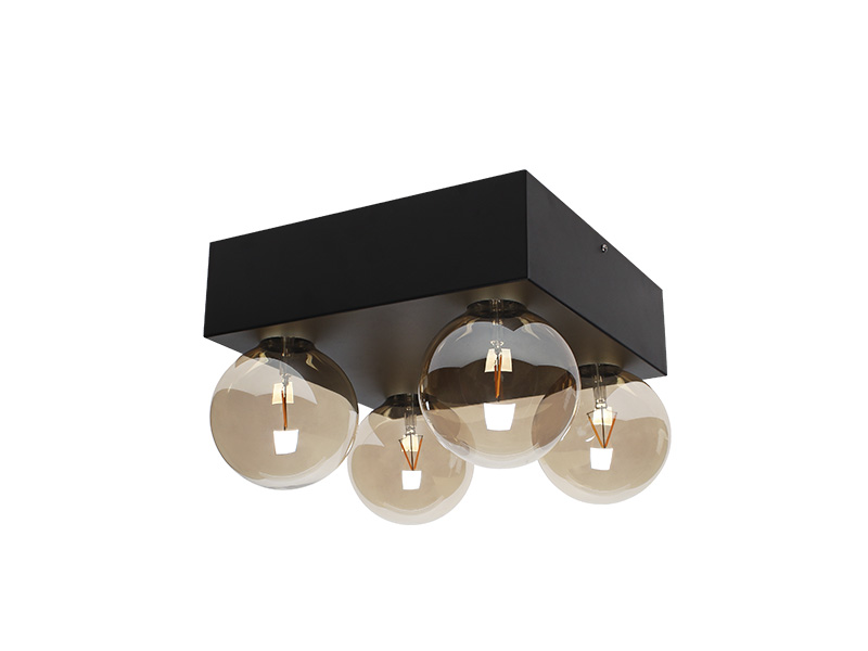 Imagem do produto PLAFON TASCHIBRA SEASONS 4XE27 PRETO FOSCO na categoria PLAFON SOBREPOR S/LÂMP