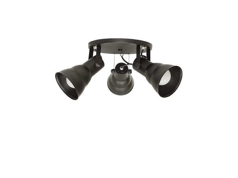 Imagem do produto SPOT TASCHIBRA CIRCULAR HOL 3XE27 PRETO FOSCO na categoria SPOT SOBREPOR S/LÂMP
