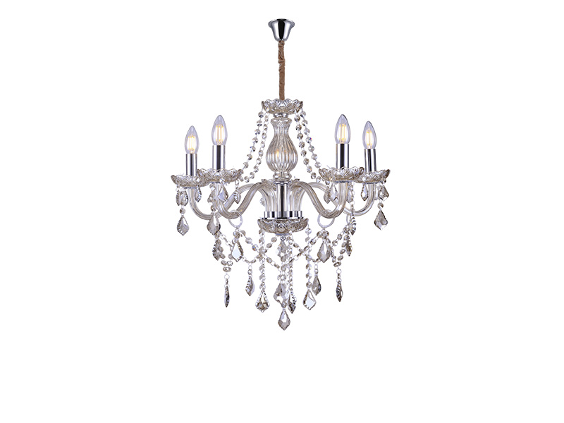 Imagem do produto LUSTRE DE CRISTAL TASCHIBRA GLAM CONHAQUE 5XE14 na categoria LUSTRE S/LÂMP