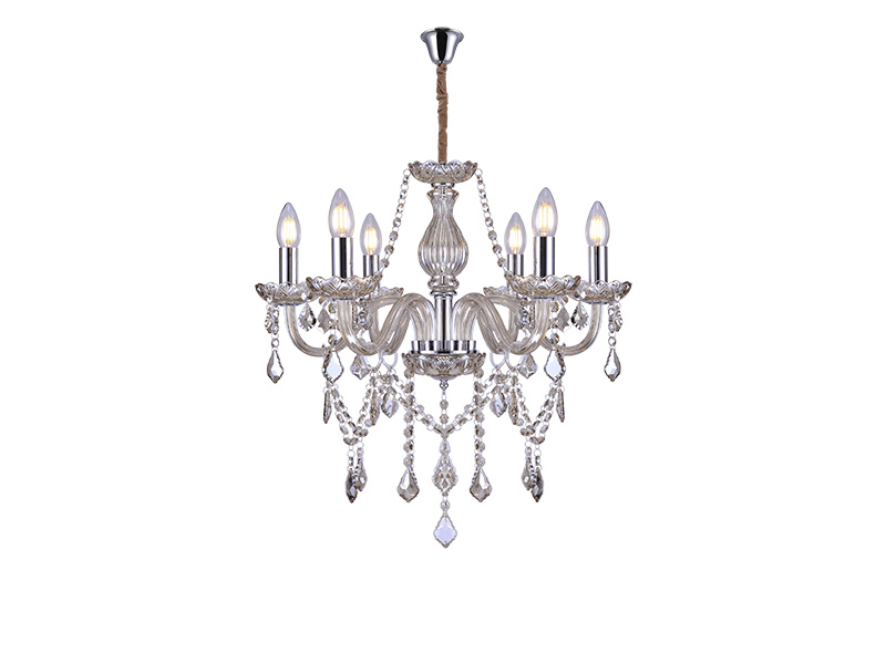 Imagem do produto LUSTRE DE CRISTAL TASCHIBRA GLAM CONHAQUE 6XE14 na categoria LUSTRE S/LÂMP