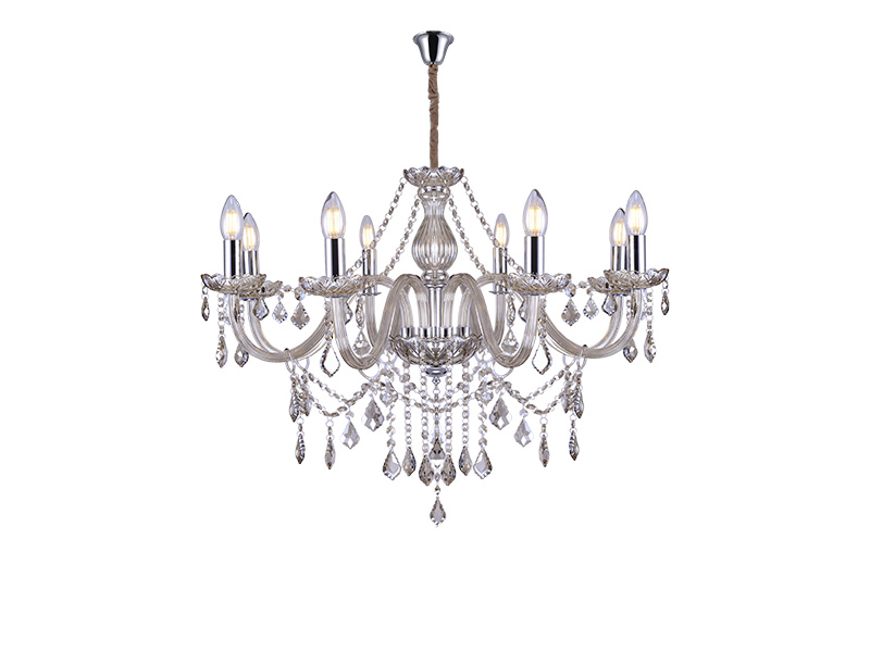 Imagem do produto LUSTRE DE CRISTAL TASCHIBRA GLAM CONHAQUE 8XE14 na categoria LUSTRE S/LÂMP