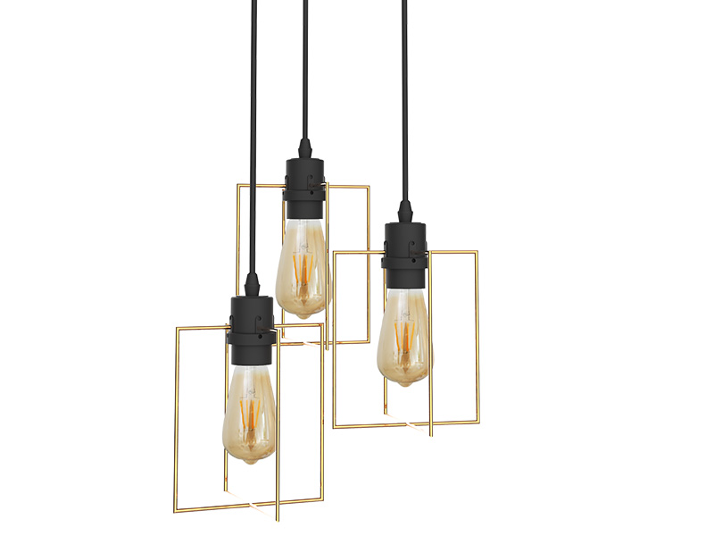 Imagem do produto PENDENTE TASCHIBRA SQUARE 3XE27 na categoria PENDENTE S/LÂMP