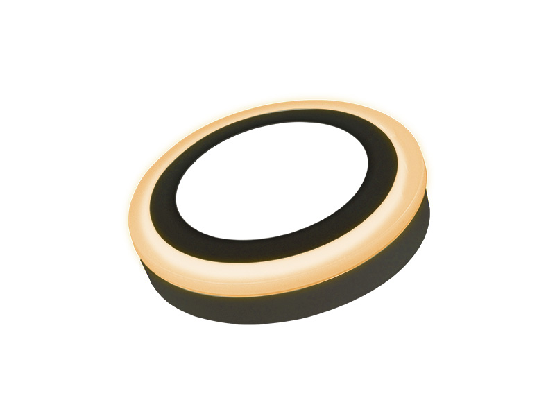 PAINEL LED DUAL COLOR 18W+6W SOBREPOR REDONDO PRETO