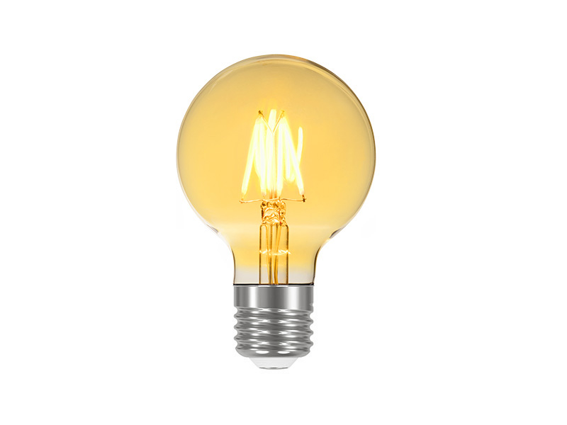 LÂMPADA LED FILAMENTO VINTAGE DIM GLOBO G80 4W 220V ÂMBAR