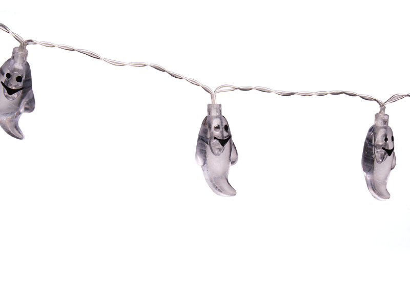 Imagem do produto CORDÃO HALLOWEEN TASCHIBRA LED 10 FANTASMAS TRASPARENTE 2XAA . na categoria HALLOWEEN