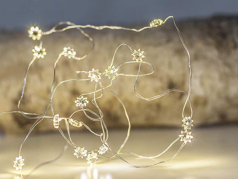 Imagem do produto CORDÃO LUMINOSO LED LUZES ESTRELADAS PILHA AM 3000K na categoria LED CORDÃO