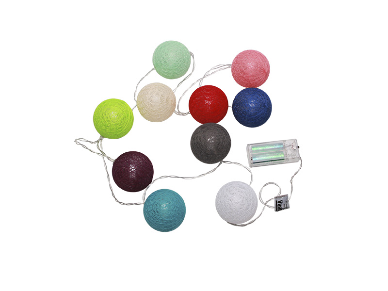 Imagem do produto CORDÃO LUMINOSO 10 LEDS PILHA ESFERA COLORIDA 3000K na categoria LED CORDÃO