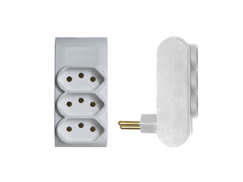 MULTIPLICADOR TASCHIBRA 3 TOMADAS 2P+T 10A BRANCA