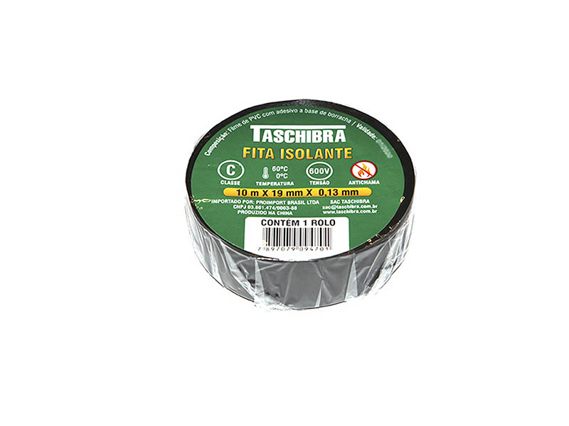 FITA ISOLANTE TASCHIBRA 0,13MMX19MMX10M PRETA