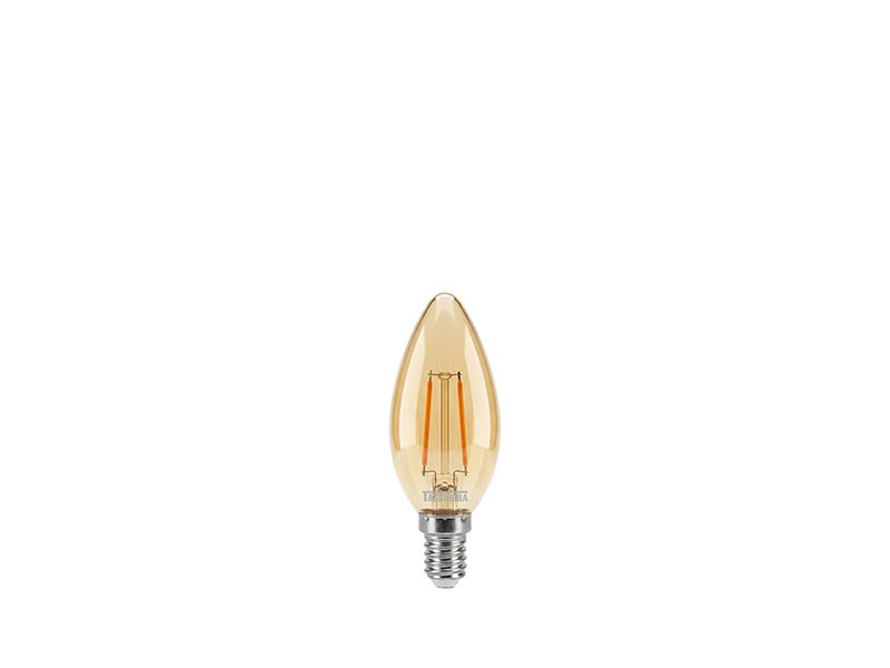 LÂMPADA LED FILAMENTO VINTAGE VELA B35 3W 127V ÂMBAR E14 COM ADAPT. E27