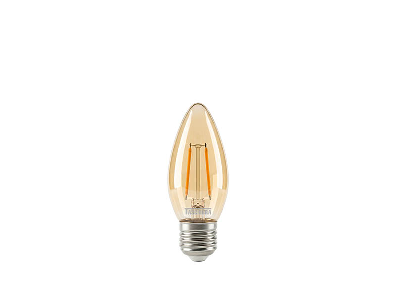 LÂMPADA LED FILAMENTO VINTAGE VELA B35 3W AUTOVOLT ÂMBAR E27