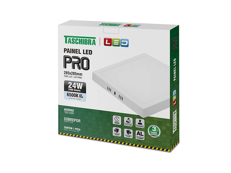 PAINEL LED PRO 24W QUADRADO SOBREPOR 6500K