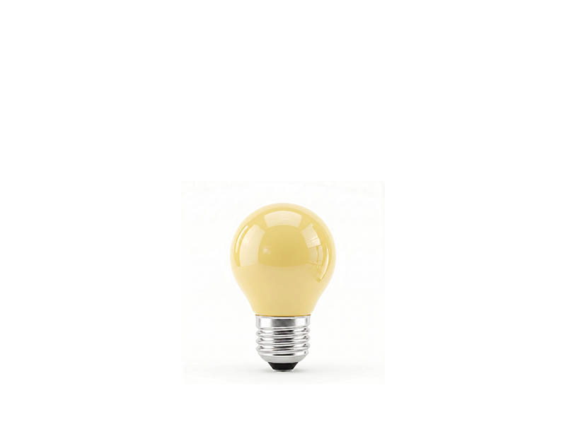 LÂMPADA INCANDESCENTE BOLINHA AMARELA 15W 127V