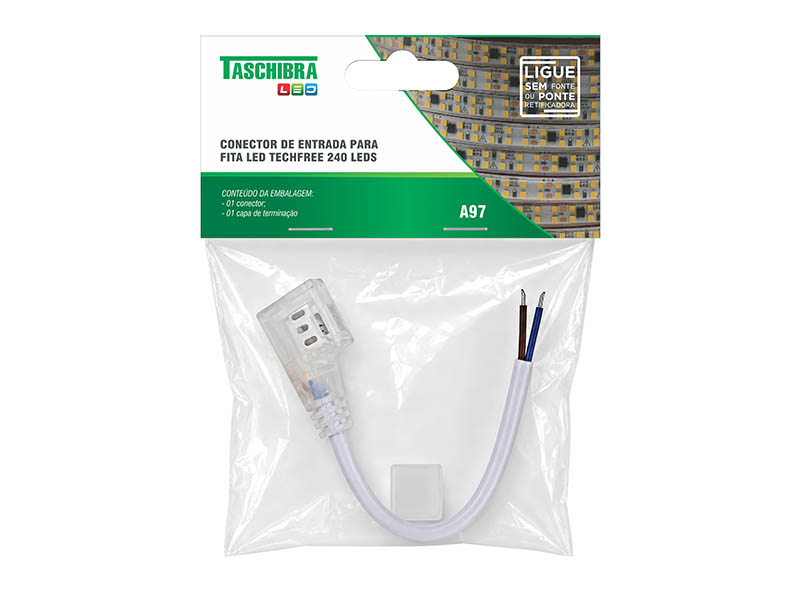 A97 CONECTOR ENTRADA 1PÇ P/ FITA LED TECHFREE 240 LEDS UNICA