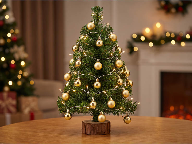 CORDÃO LUMINOSO TASCHIBRA 48 LEDS BOLAS DE NATAL PILHA 3000K