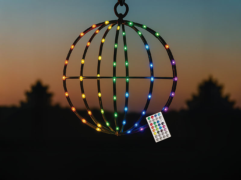 Imagem do produto ESFERA DE LUZES TASCHIBRA 3D 30CM 84LEDS MAGIC IP44 AUTOVOLT RGBICW (2700K) . na categoria NATAL DECOR INTERNA