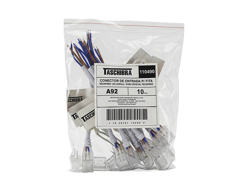 A92 CONECTOR ENTRADA PACOTE P/ FITA LED TECHFREE 120LED/m e COB CRYSTAL TECHFREE UNICA