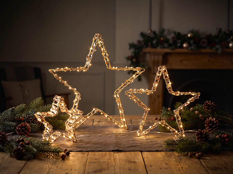 Imagem do produto FIGURA ILUMINADA 3D LED TASCHIBRA ESTRELAS COM FITA DOURADA AUTOVOLT 3000K 3000K na categoria NATAL DECOR INTERNA