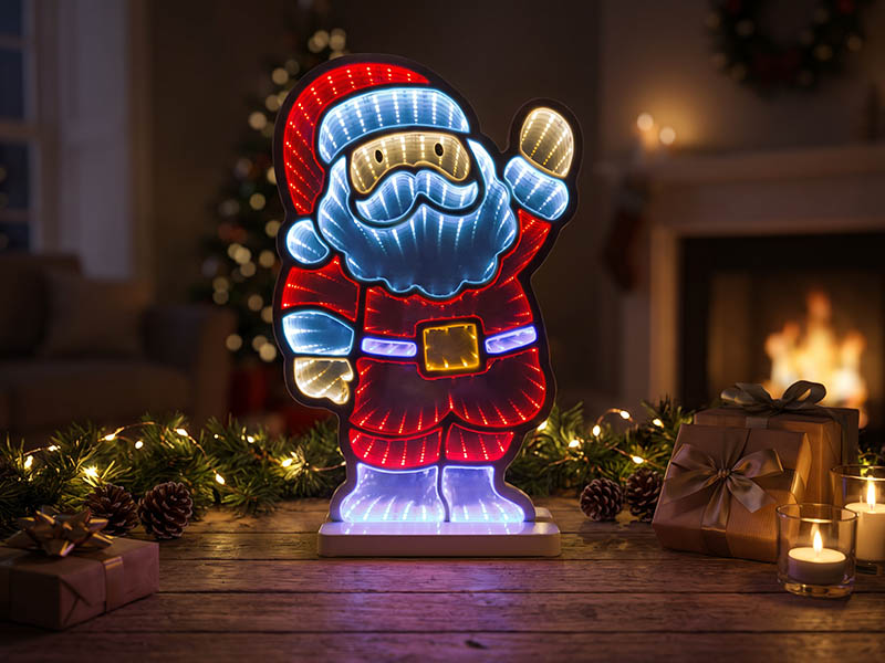 FIGURA ILUMINADA TASCHIBRA LED LUZ INFINITA NOEL MAGIA 40CM AUTOVOLT .