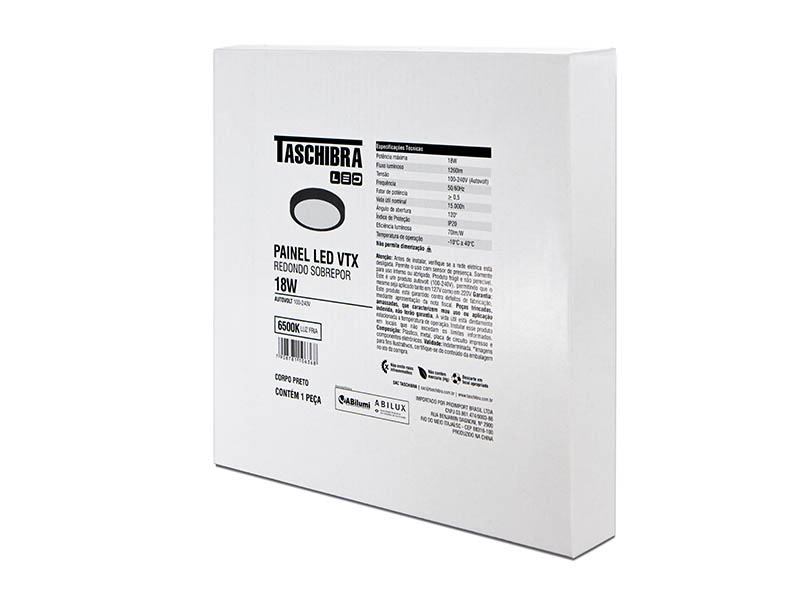 Imagem do produto PAINEL LED 18W VTX REDONDO SOBREPOR BRANCO 6500K na categoria PAINEL