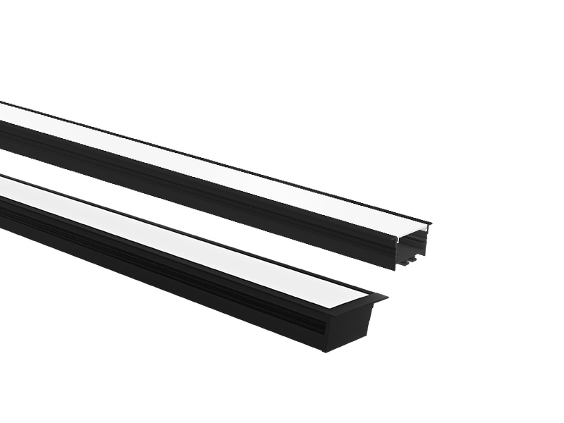 PERFIL TASCHIBRA ZENITH 62X25 EMBUTIR 25X62X1000mm PRETO FOSCO