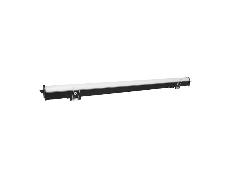 LUMINÁRIA PERFIL LED CONVEX 111 40W EMBUTIR 3000K PRETO FOSCO