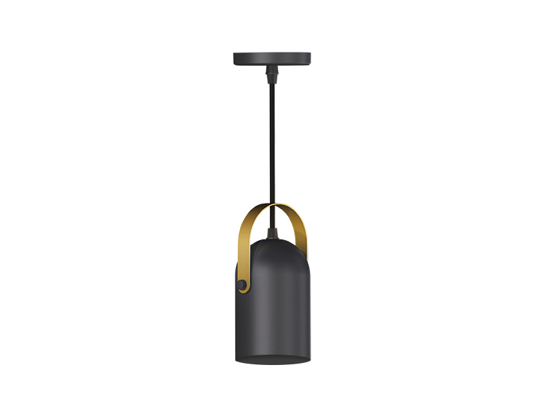 PENDENTE TASCHIBRA BELL MINI E27 PRETO F.+ OURO