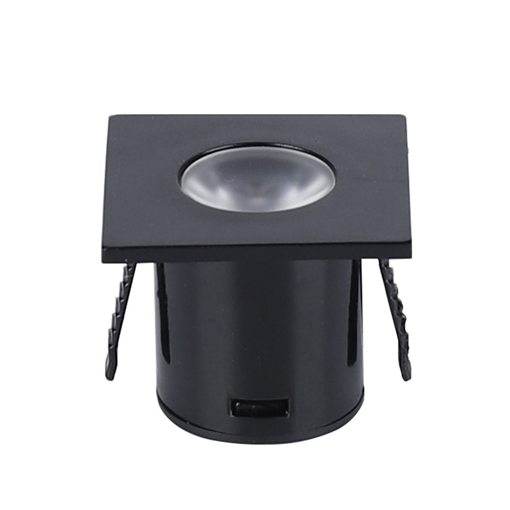 SPOT PARA MÓVEIS LED PIK QUADRADO 1W 3000K PRETO 2PÇS