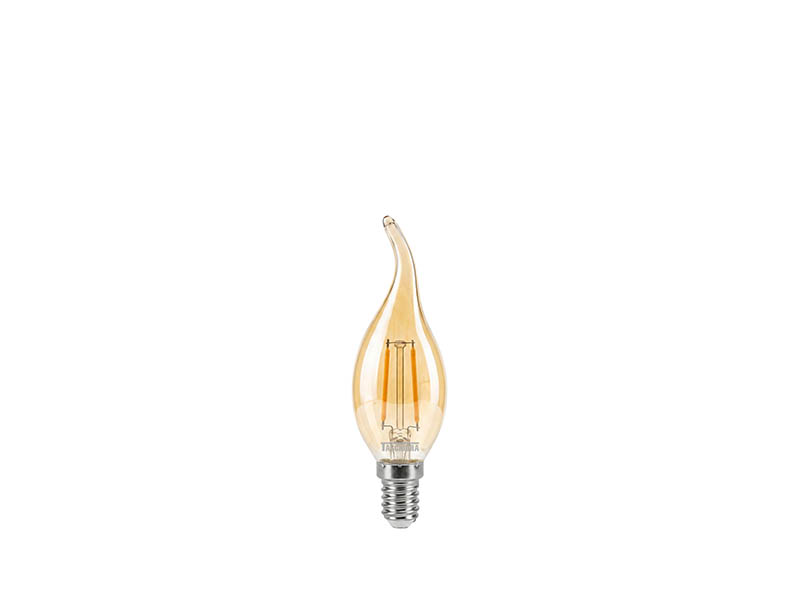 LÂMPADA LED FILAMENTO VINTAGE VELA BICO TORCIDO B35 3W 127V ÂMBAR E14