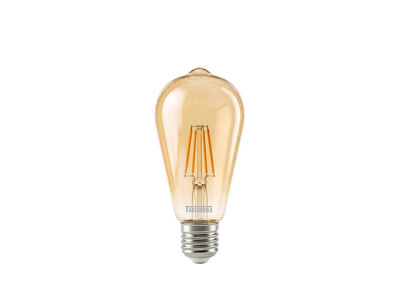 LÂMPADA LED FILAMENTO VINTAGE DIM ST64 4W 127V ÂMBAR