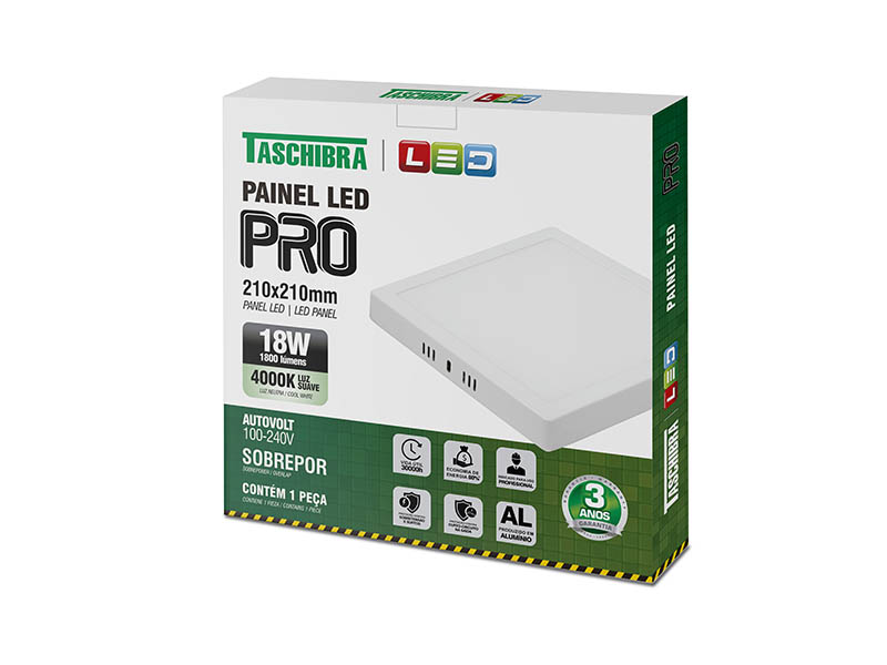 PAINEL LED PRO 18W QUADRADO SOBREPOR 4000K