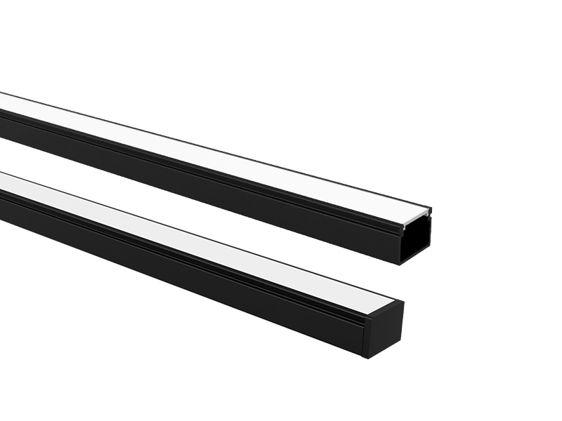 PERFIL LED TASCHIBRA VERTEX 20X14 SOBREPOR 14X20X3000mm PRETO FOSCO