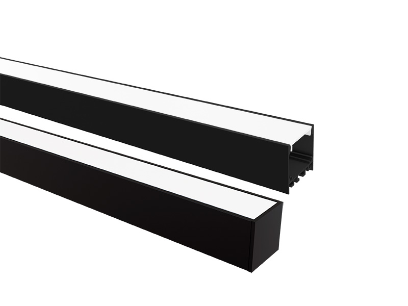 PERFIL LED TASCHIBRA SPIRE 35X35 SOBREPOR 35X35X2000mm PRETO FOSCO