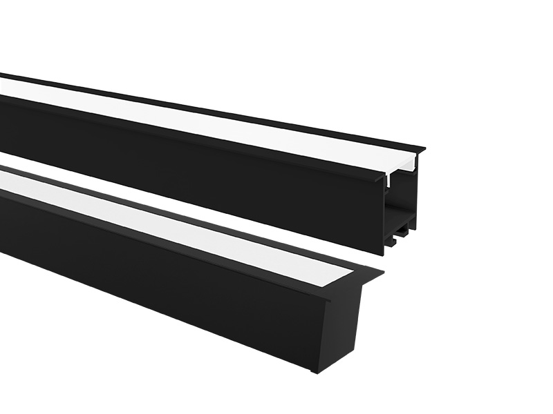 PERFIL LED TASCHIBRA APEX 35X28 EMBUTIR 28X35X2000mm PRETO FOSCO