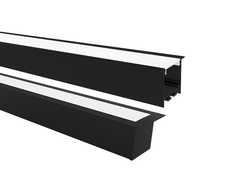 PERFIL LED TASCHIBRA SPIRE 50X35 EMBUTIR 35X50X2000mm PRETO FOSCO