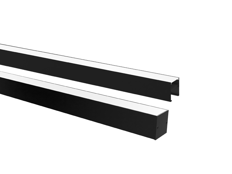 PERFIL LED TASCHIBRA ZENITH 50X50 SOBREPOR 50X50X1000mm PRETO FOSCO