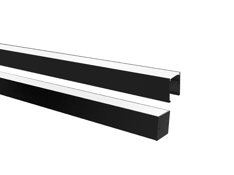 PERFIL LED TASCHIBRA ZENITH 50X50 SOBREPOR 50X50X2000mm PRETO FOSCO