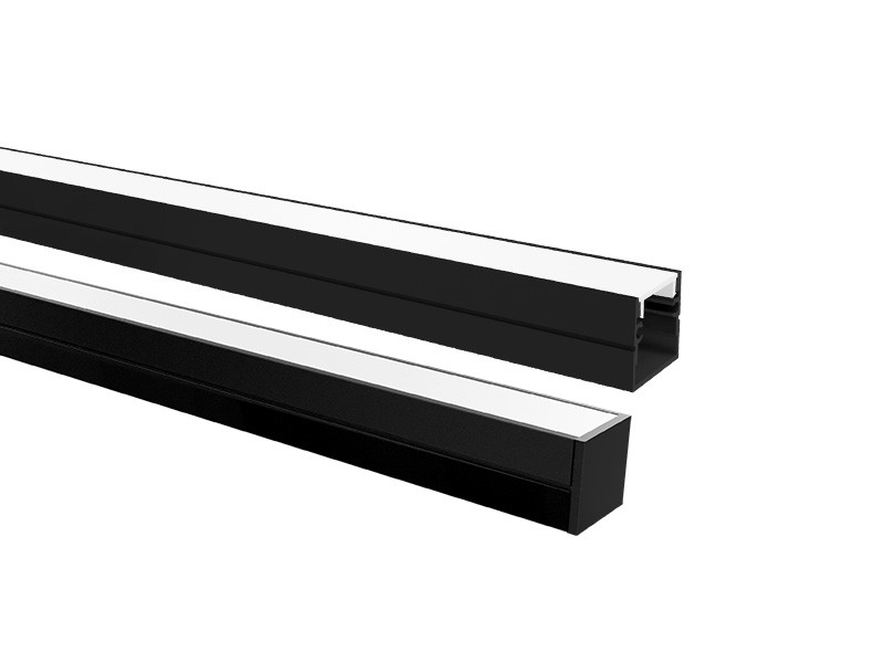 PERFIL LED TASCHIBRA APEX 24X23 SOBREPOR 23X24X3000mm PRETO FOSCO