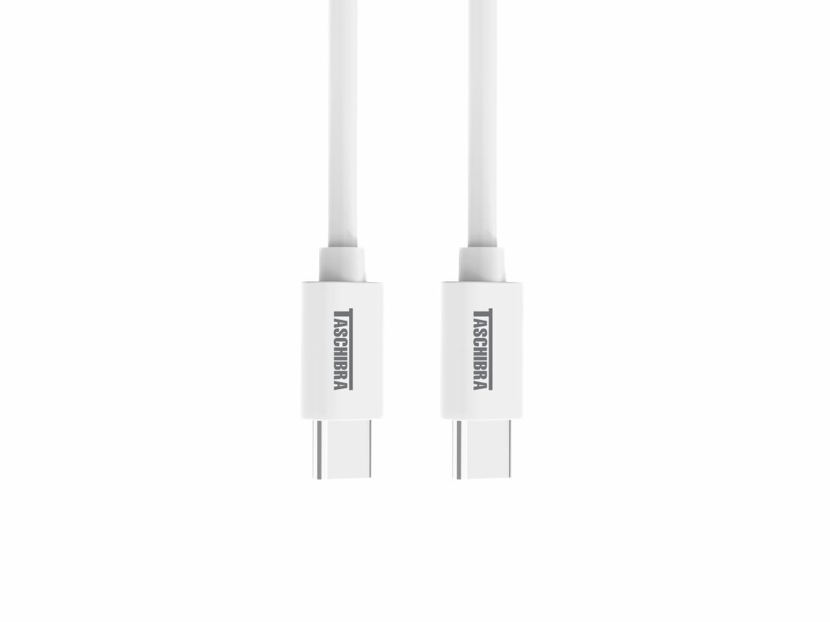 CABO TURBO TASCHIBRA C3CC-1B USB-C USB-C 1m 3A BRANCO