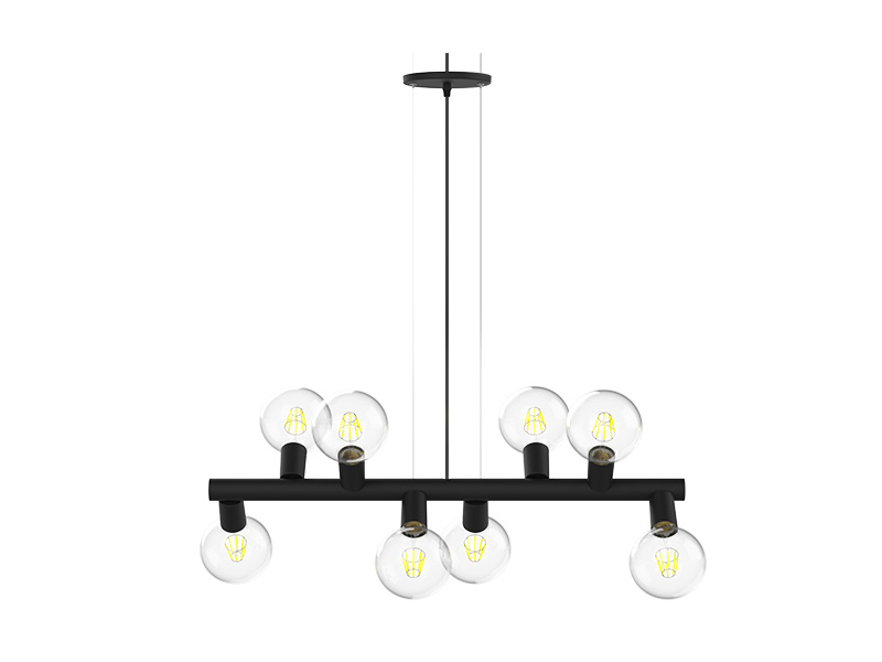 PENDENTE TASCHIBRA AMORA 8XE27 PRETA