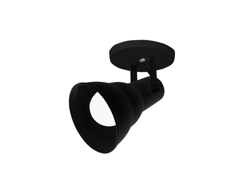 SPOT TASCHIBRA CIRCULAR HOL 1XE27 PRETO FOSCO